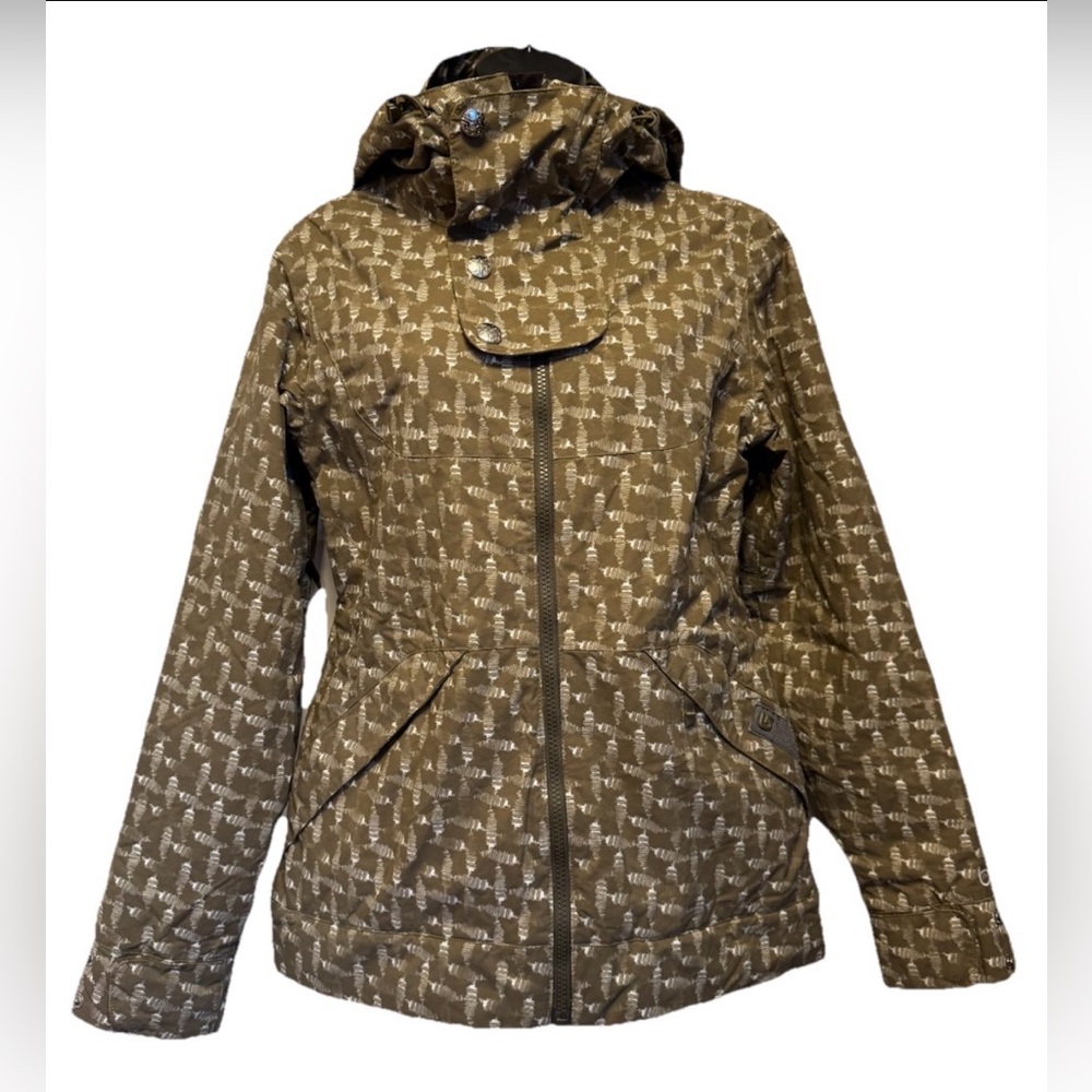 Burton Dryride Women’s S Brown Snowboarding Ski Jacket Full Zip Hooded READ